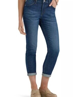 Lee Light Blue Cropped Slim Jeans